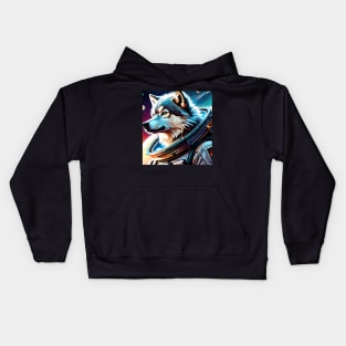 Wolf in Space Kids Hoodie